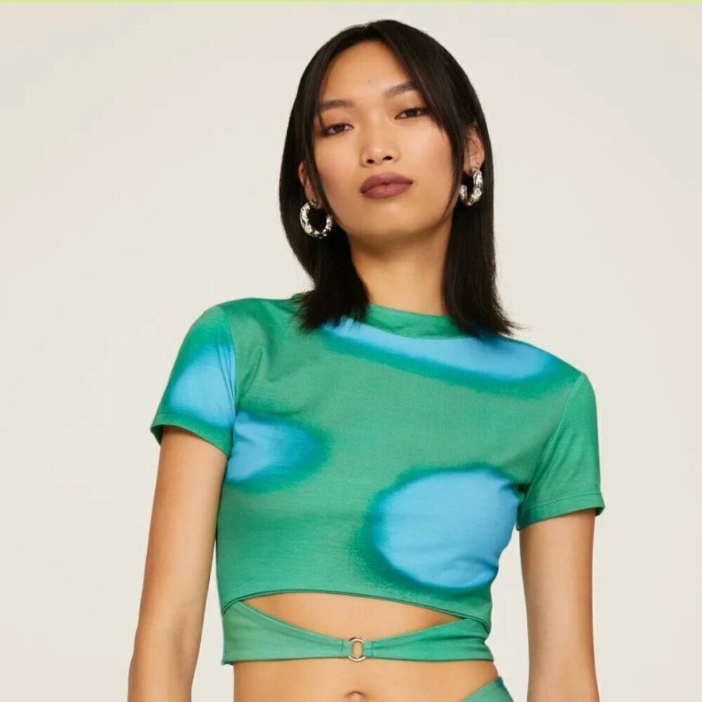 ARTHUR Exposure Tee cropped cut out knit tee size 4